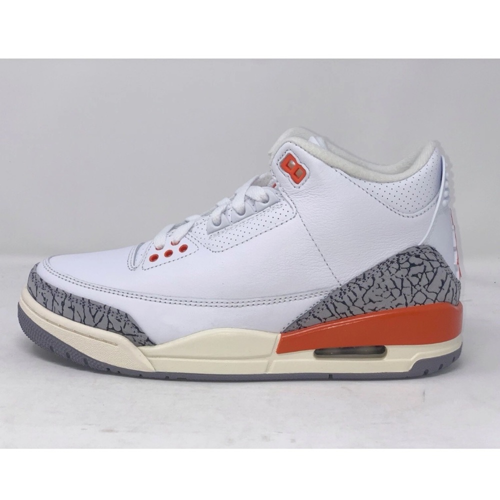 Air Jordan 3 'Georgia Peach' White Cement Sneakers, BNIB CK9246-121 women’s sz 8